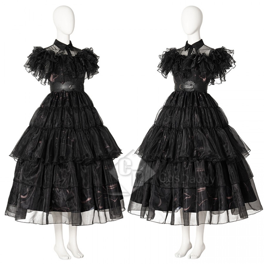 The Addams Family Wednesday Addams Dance Dress Cosplay Costume